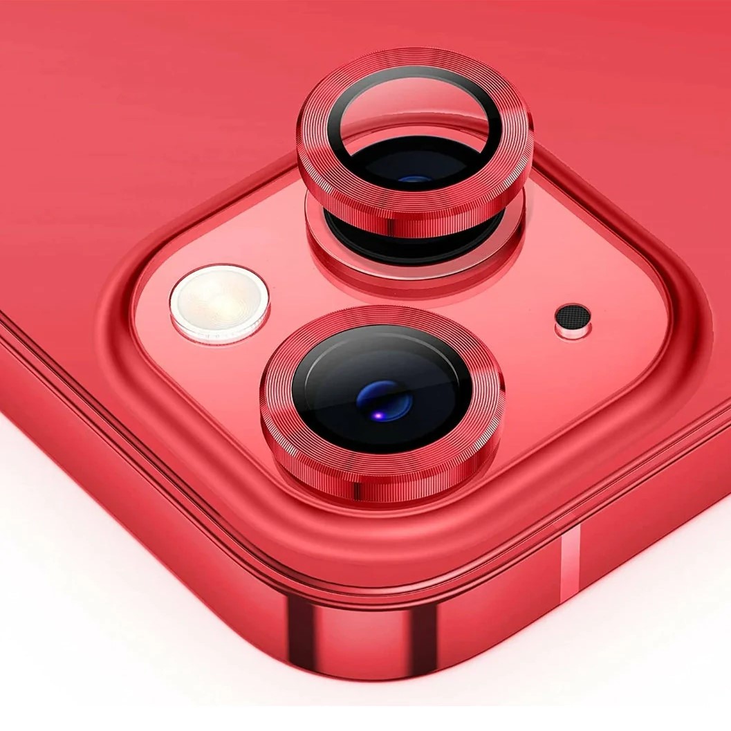 Vidrio Templado Protector Lente De Camara Para iPhone 13 /13 Mini Rojo Red