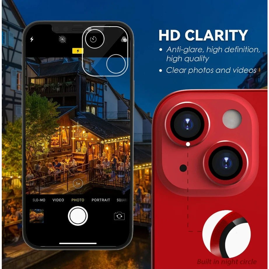 Protector de lente de cristal para cámara iPhone 13 Opal Series rojo,  Precio bajo Protector de lente de cristal para cámara iPhone 13 Opal Series  rojo Adquisitivo