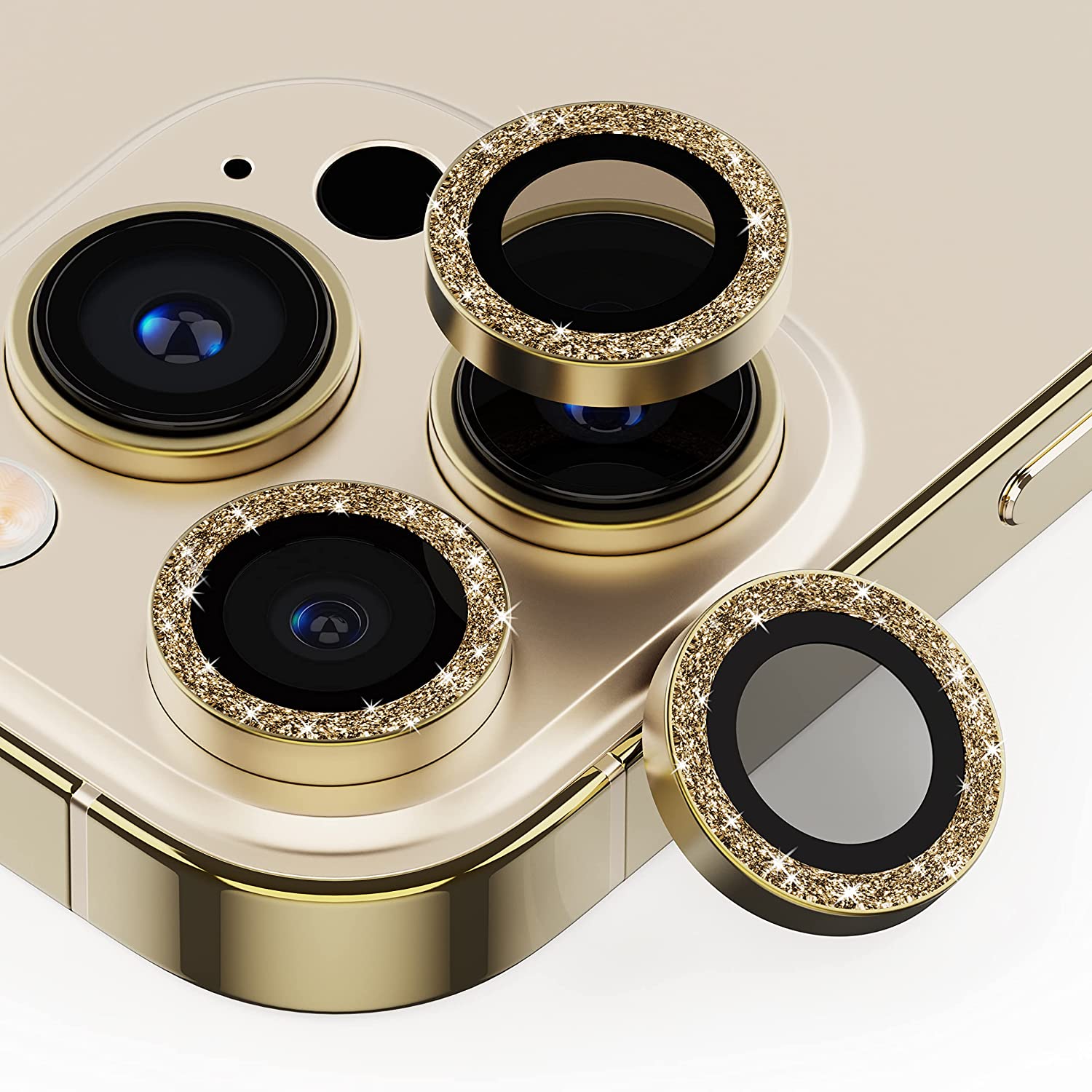 Vidrio Templado Camara Brillo Gliter Para iPhone 12 Pro, Max