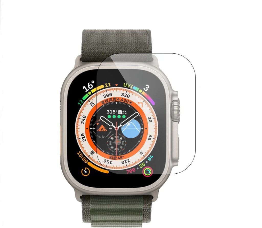 vidrio templado lito con aplicador para apple watch ultra 49mm
