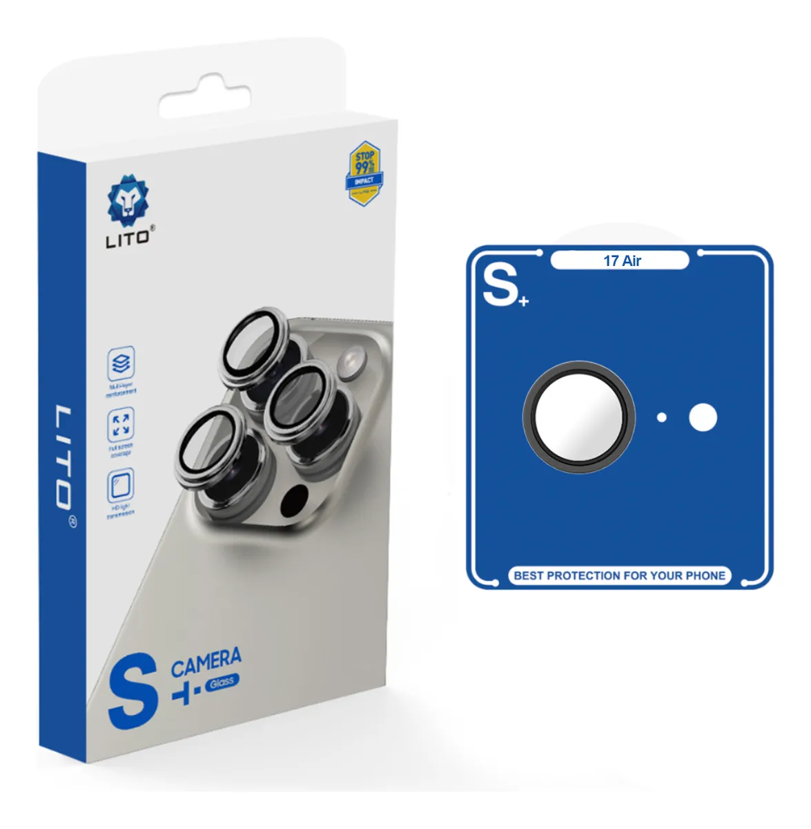 vidrio protector lente de camara lito para iphone 17 air