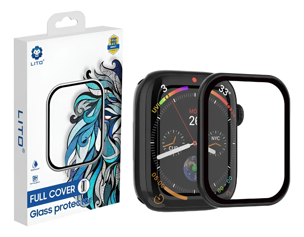 vidrio templado para apple watch 42mm s10 marco de aleación