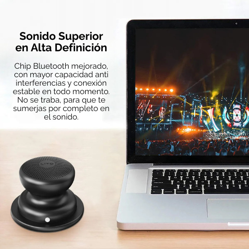 mini parlante inalambrico magnetico lito resistente al agua negro