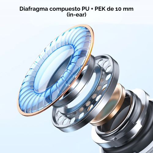 auriculares inalambricos lito cancelacion ruido alta calidad negro