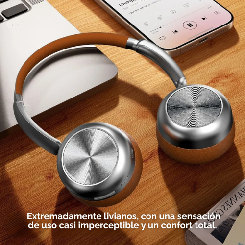 auriculares vincha inalambricos lito compactos alta calidad marrón