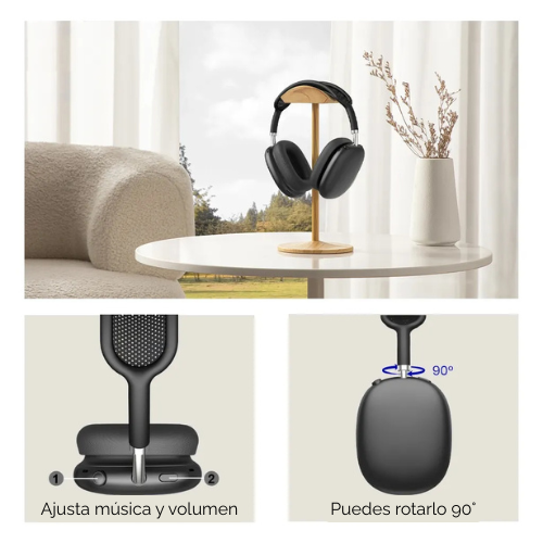 auriculares lito promax para iphone cancelacion de ruido celeste azul claro