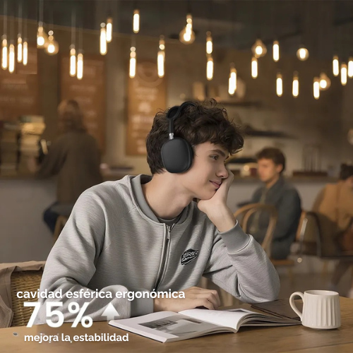 auriculares lito promax para iphone cancelacion de ruido celeste azul claro