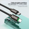 cable carga rapida datos 3.1 pd 240w lito tipo c con display negro