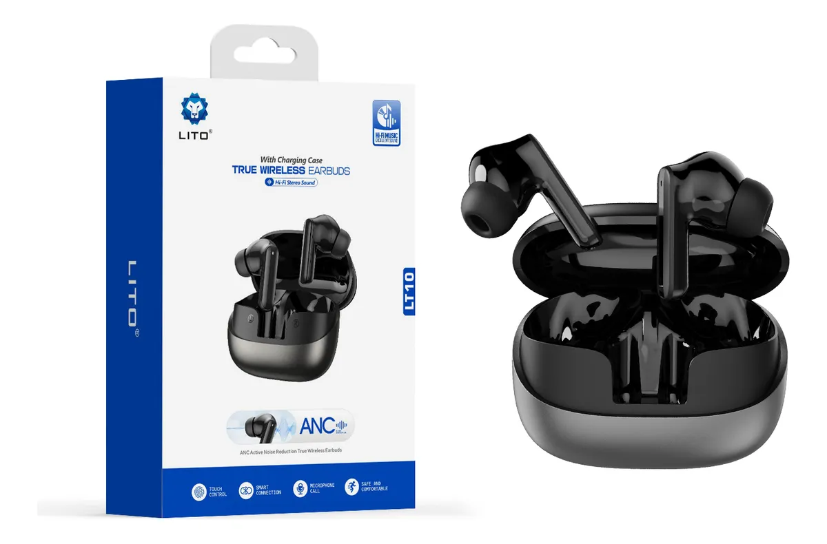 auriculares inalambricos lito cancelacion ruido alta calidad negro